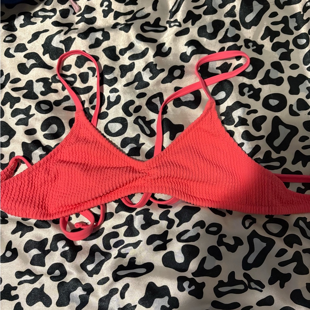 Women's Pink Textured Bathing suit top